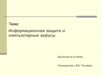 Информационная защита и компьютерные вирусы