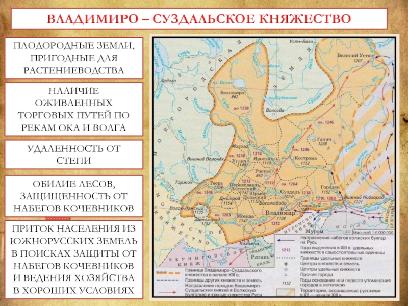 Презентация по истории россии 6 класс владимиро суздальское княжество