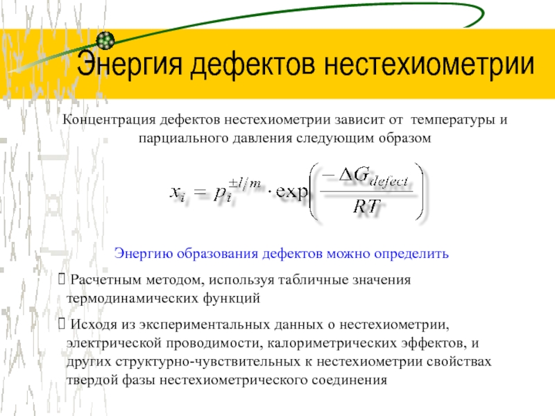 Энергия дефектов нестехиометрии