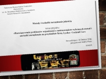 Metody i techniki zarządzania jakościa temat projektu:  R ozwiązywanie