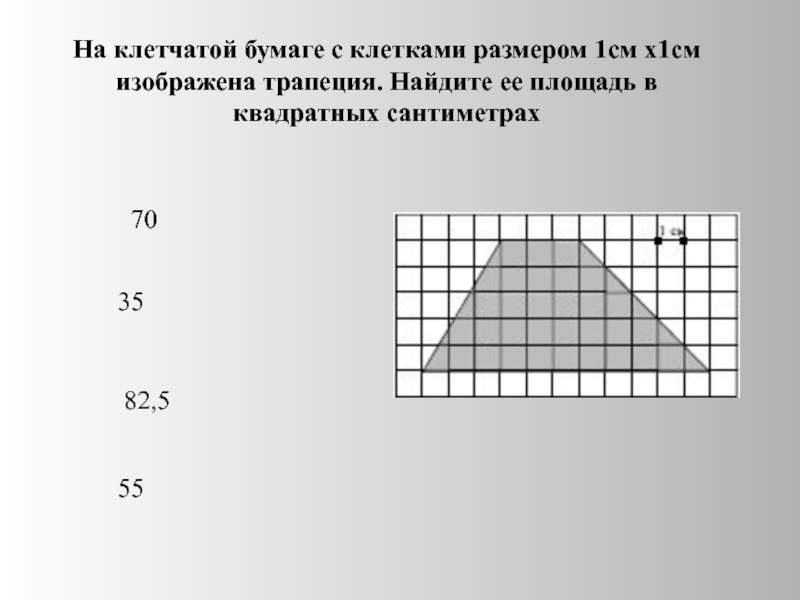 Площадь трапеции в квадратных сантиметрах