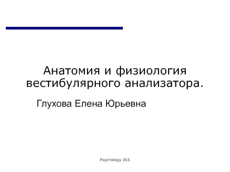 Презентация Анатомия и физиология вестибулярного анализатора