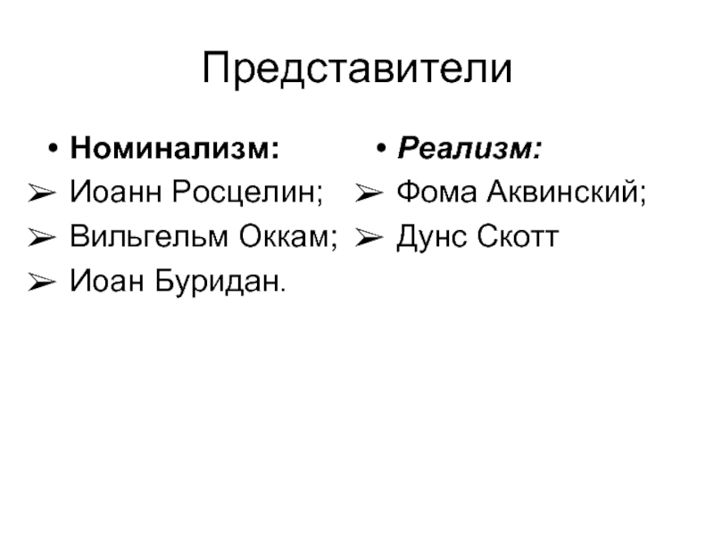 Презентация на тему реализм и номинализм