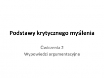 Podstawy krytycznego myślenia