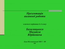 Презентація виховної роботи
класного керівника 6-А класу
Базалицького