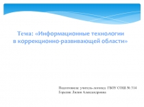 Информационные технологии в коррекционно-развивающей области