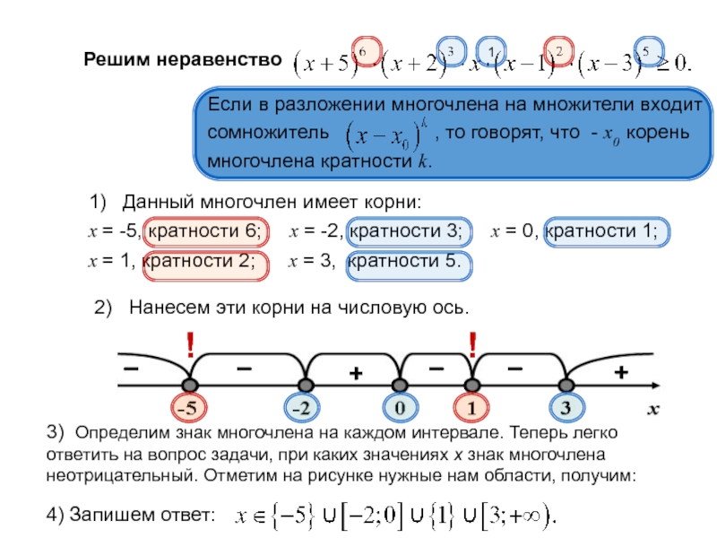 Презентация решение неравенств методом интервалов 9 класс примеры с решением