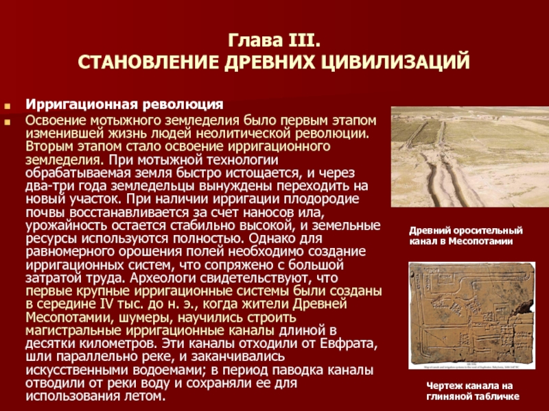 Ирригационная теория. Ирригационное земледелие в Месопотамии. Возникновение ирригационного земледелия. Возникновение ирригационного земледелия в Месопотамии 5. Неолитическая революция в Месопотамии.