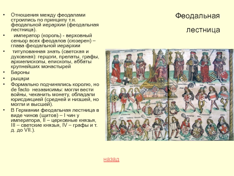 Виды феодалов. Иерархия феодалов. Феодальная лестница – это отношения…. Феодальная лестница в средневековой Европе. Феодальная иерархия в Западной Европе.