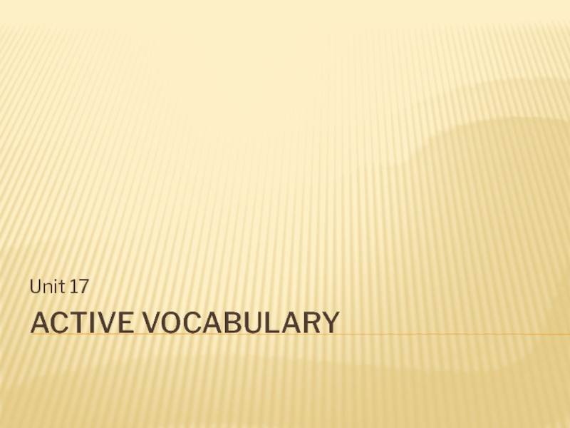 Презентация Active Vocabulary 6 класс