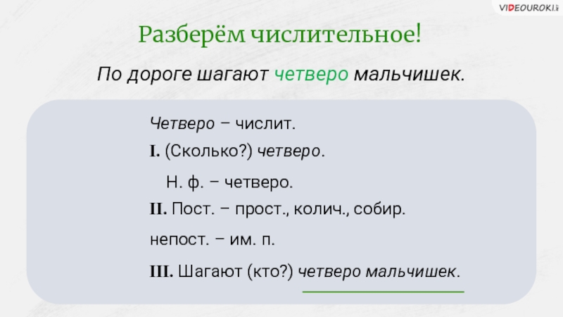 План морфологического разбора числительного