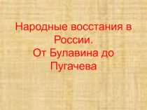 Народные восстания в России. От Булавина до Пугачева