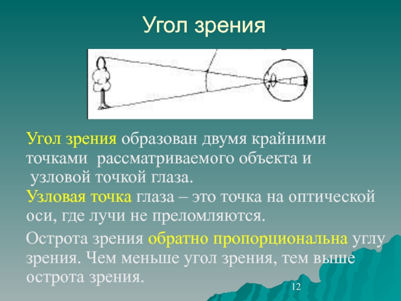 От чего зависит размер изображения получаемого на сетчатке