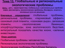 Глобальные и региональные экологические проблемы 