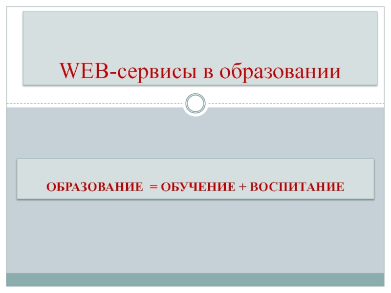 Презентация WEB- сервисы в образовании