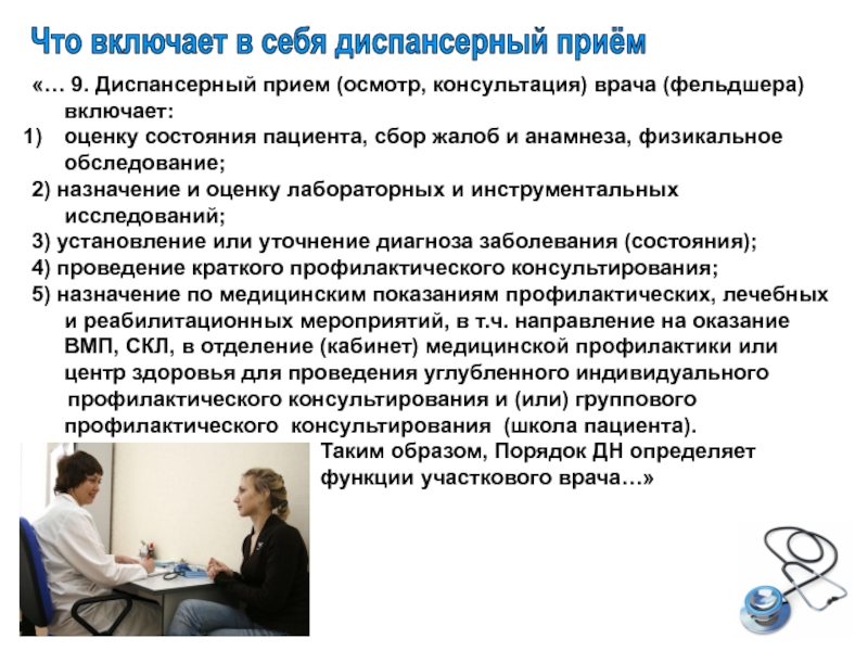 Что входит в осмотр. Диспансерный прием. Диспансерный прием включает. Осмотр и прием пациента. Приглашение пациентов на диспансерный прием.