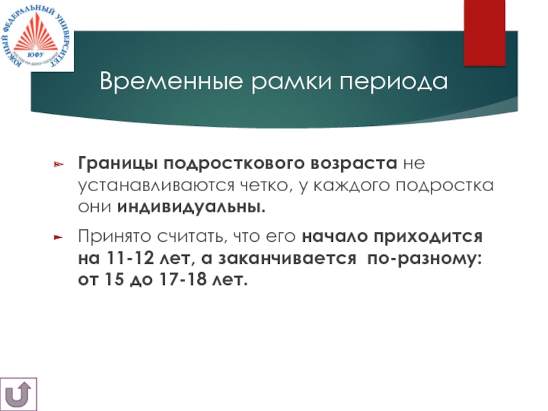 Границы подросткового возраста презентация