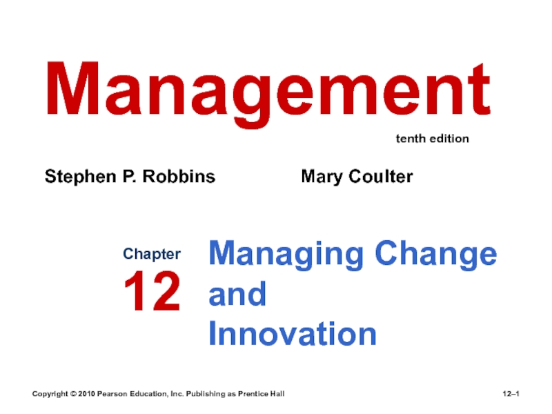 Managing Change and Innovation