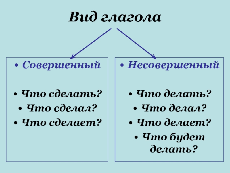 Виды глагола 5 класс презентация