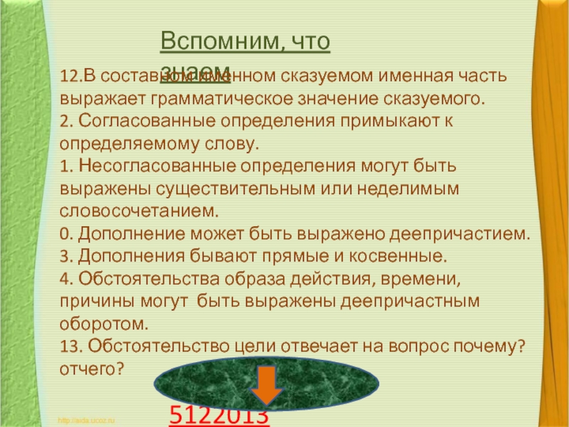 Вспомнить предложения. Какая часть слова выражает грамматическое значение.