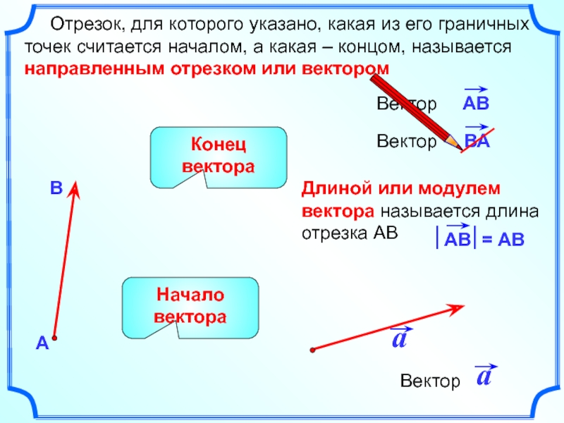 Понятие вектора 8 класс геометрия презентация