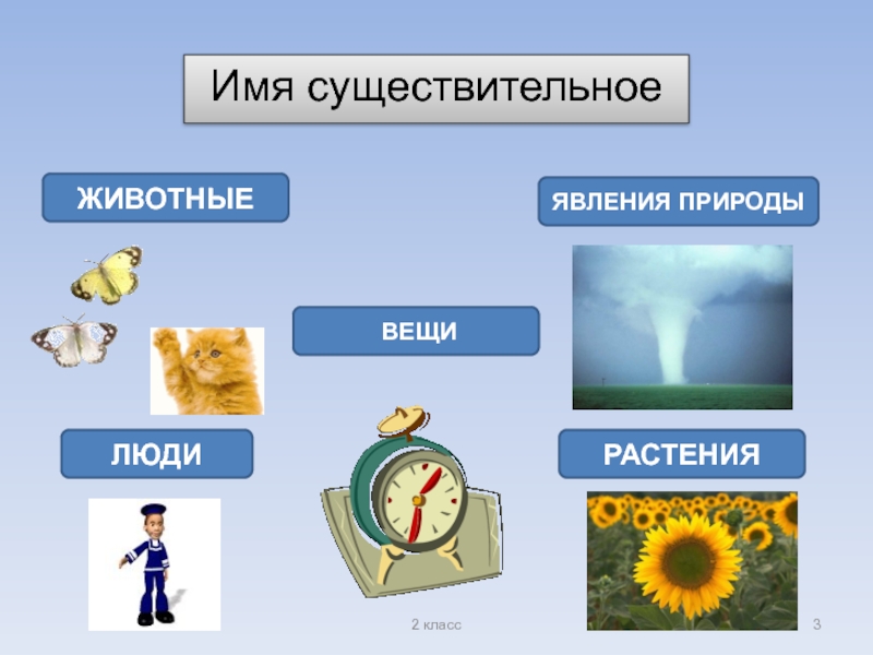 Урок русского языка 2 класс тема имя существительное презентация