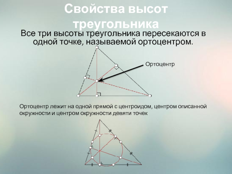 Отношение пересечения высот треугольника