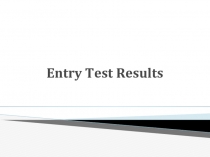 Entry Test Results