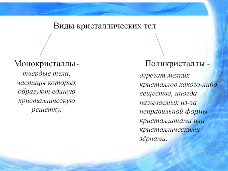 Кристаллические тела форма. Виды кристаллических тел. Виды твердых тел Кристаллические и аморфные. Монокристалл - это твердое тело,:. Виды кристаллических Тео.