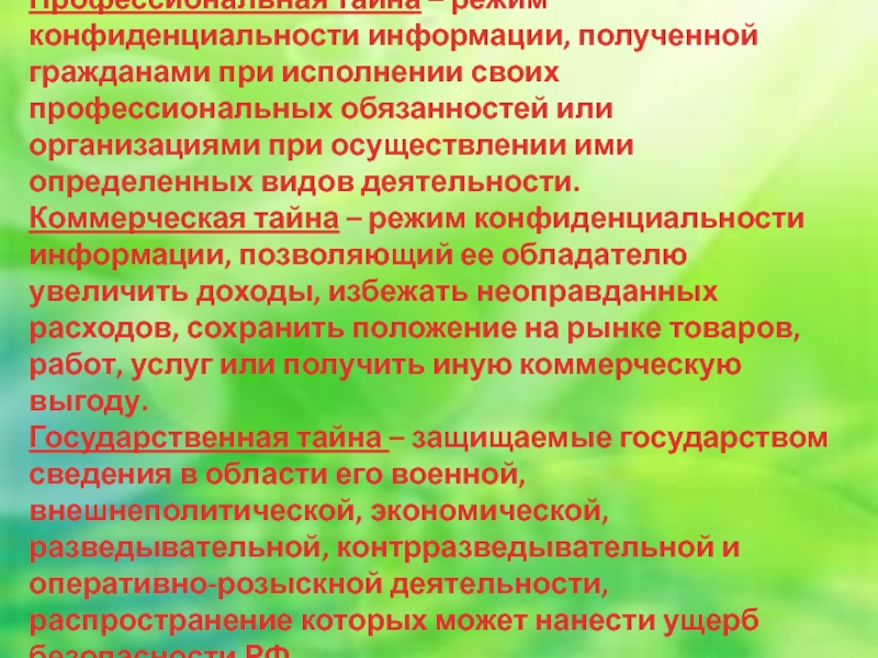 Профессиональная тайна презентация