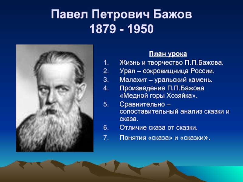 Презентация Павел Петрович Бажов 1879 - 1950
