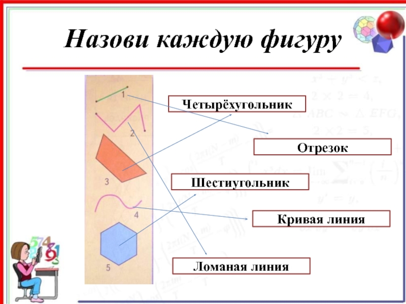 Назовите 1 2. Назови каждую фигуру. Найди отрезки ломаные и кривые линии. Назови каждую фигуру 1 класс. Назови назови каждую фигуру.