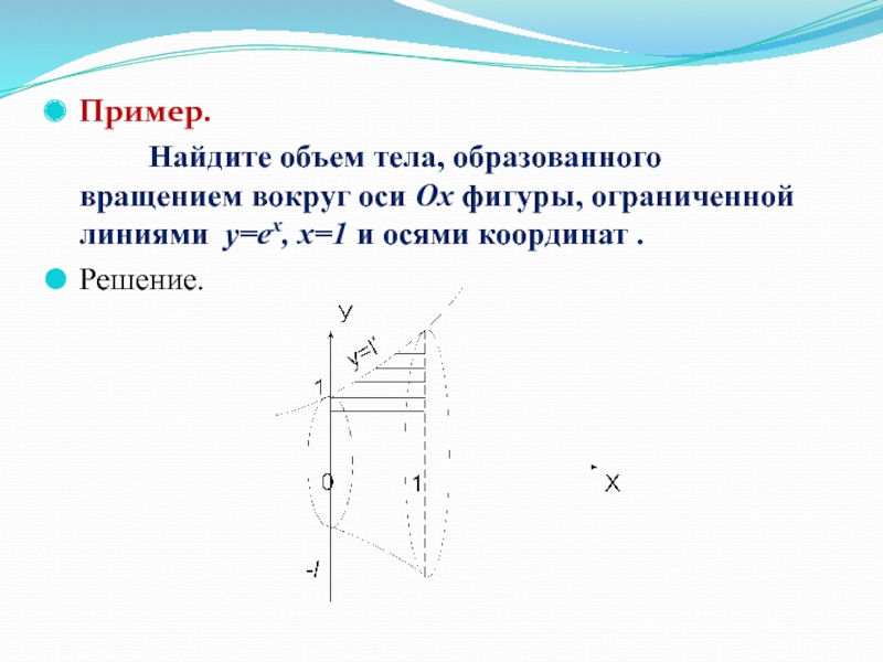 Вычислить объем тела фигуры ограниченной линиями