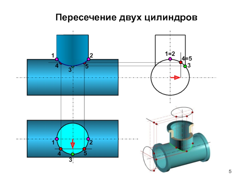 Чертеж пересечение цилиндров