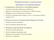 1. Поверхность металлов и полупроводников
Атомная структура поверхности