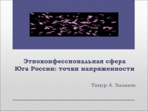 Этноконфессиональная сфера Юга России: точки напряженности