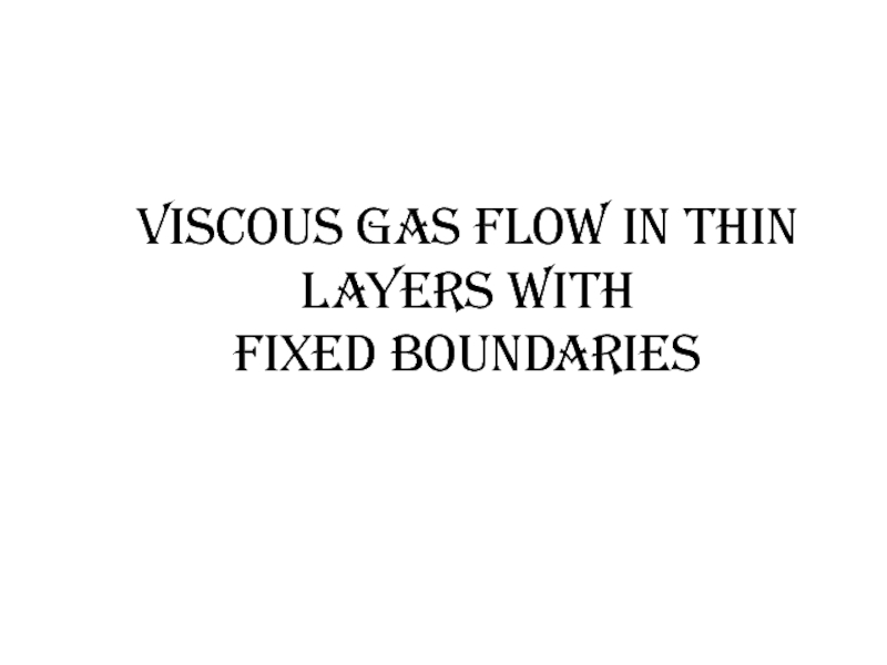 Презентация Viscous gas flow in thin layers with fixed boundaries