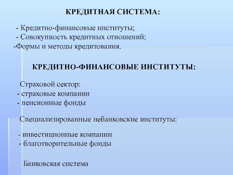 Специализированные кредитно финансовые институты презентация