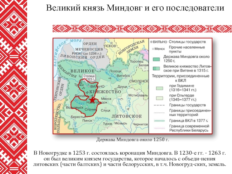 Возникновение литовского княжества. Литовского князя Миндовга характеристики.