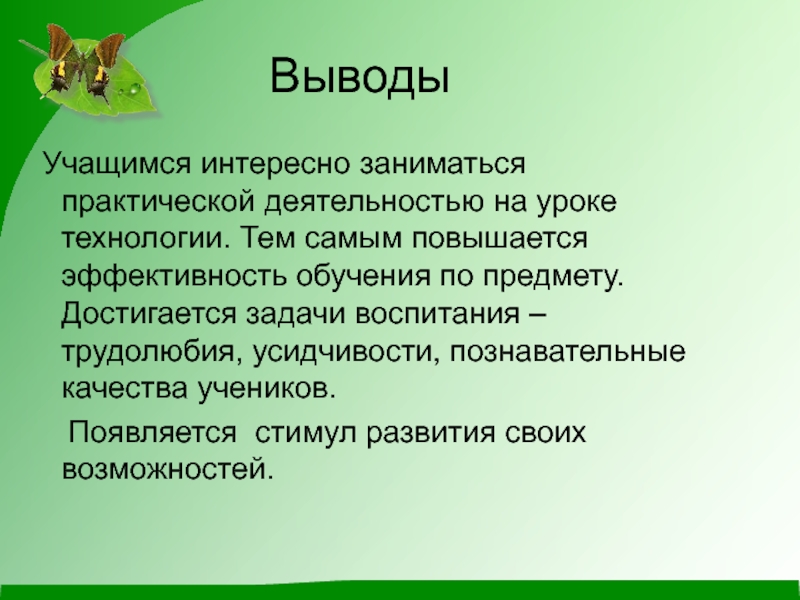 Проекты на уроках технологии