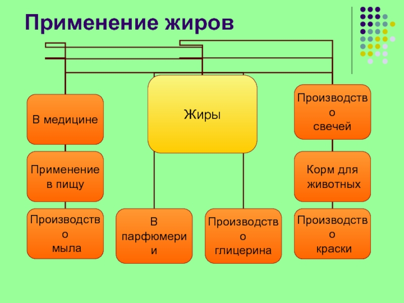 Схема применения жиров