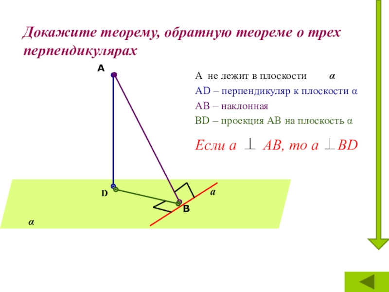 Теорема о трех перпендикулярах 10 класс презентация