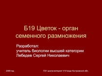 Цветок - орган семенного размножения 6 класс