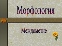 Морфология Междометие