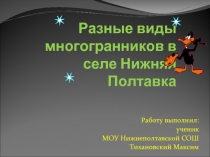 Разные виды многогранников в селе Нижняя Полтавка