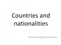 Countries and nationalities