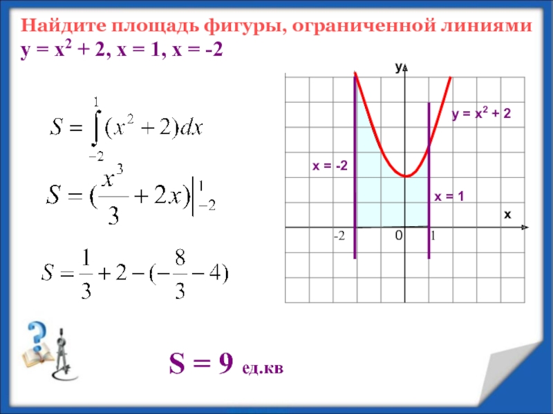 Найти площадь фигуры ограниченной линиями презентация