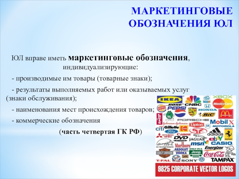 Товарное наименование. Маркетинговые обозначения. Маркетинговые обозначения виды. Знак обслуживания и коммерческое обозначение. Законодательство о товарных знаках.