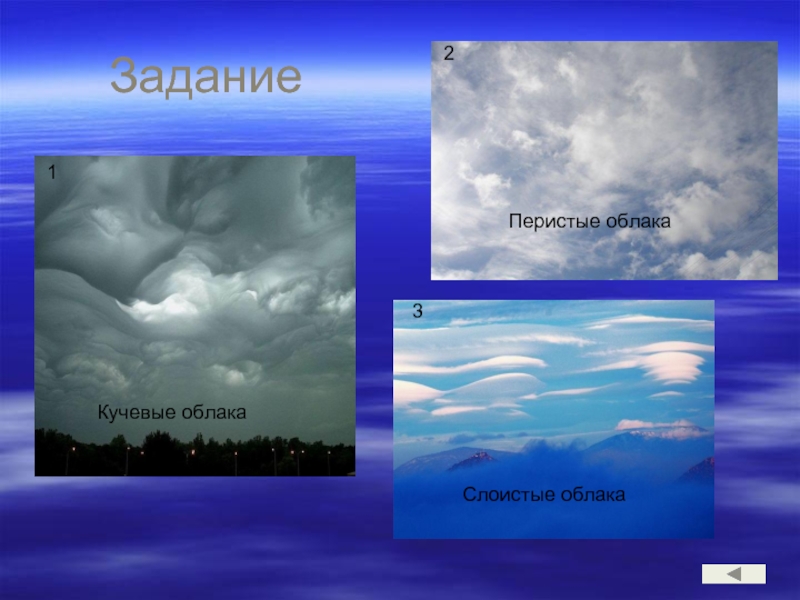 Облака география 6 класс. Облака Кучевые перистые Слоистые. Облака 1 класс презентация. Кучевые 2. Слоистые 3. перистые. Слоистые облака 2 класс.