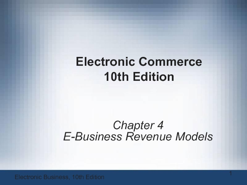 Electronic Commerce 10th Edition